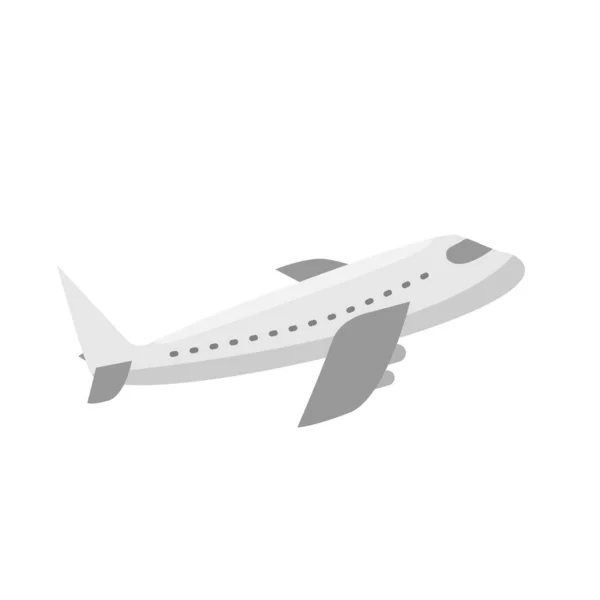 Simple Airplane White Background Flight Plane Flat Design — Archivo Imágenes Vectoriales