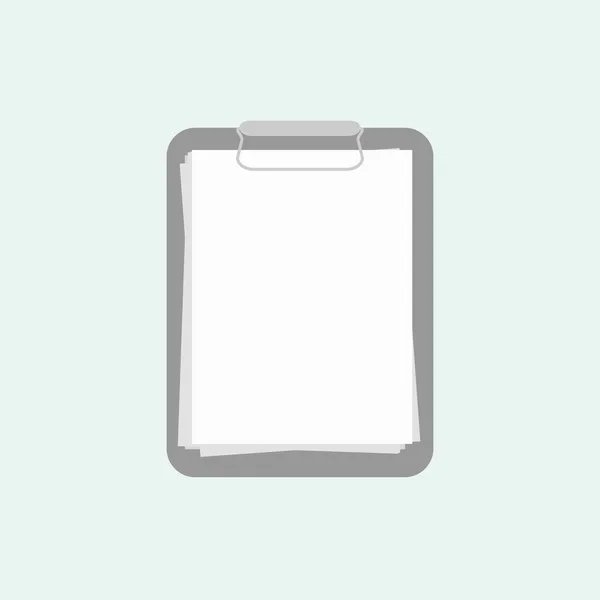 Simple Clipboard Tablet White Empty Blank Pages Isolated White Background — Stok Vektör