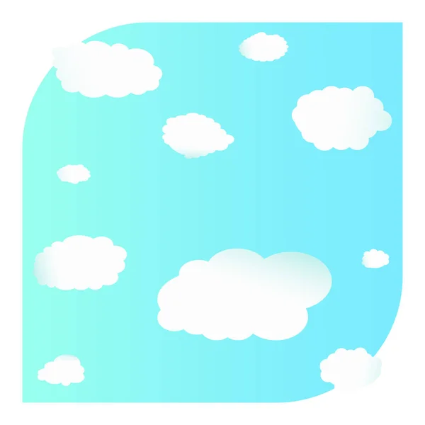 White Clouds Blue Sky Background Simple Flat Design Vector Illustration — Stock Vector