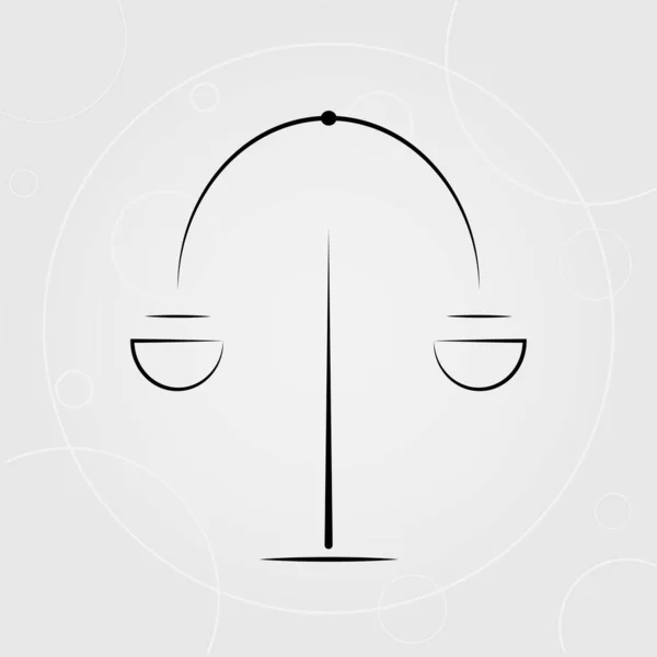 libra of justice outline icon, symbol in simple black lines on grey background