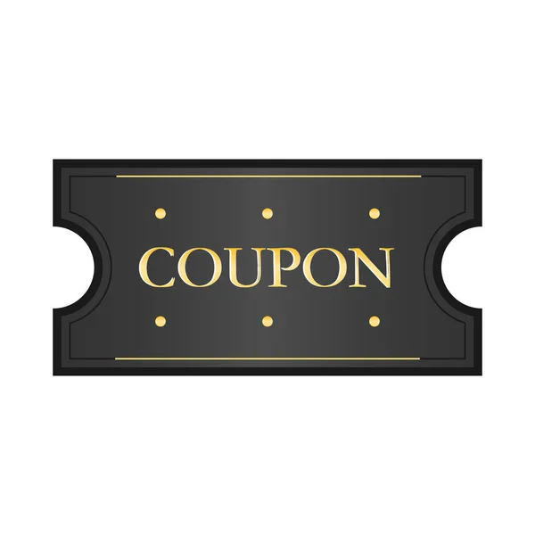 Black Elite Simple Coupon Cartoon Flat Style Isolated White Background — Vettoriale Stock