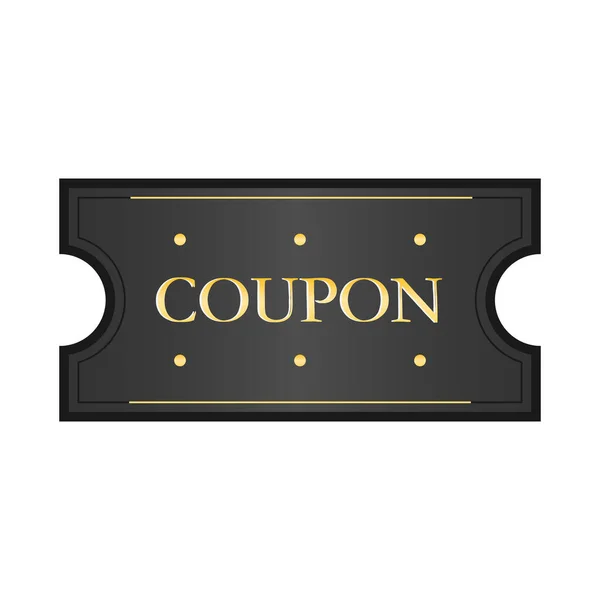 Black Elite Simple Coupon Cartoon Flat Style Isolated White Background — Stockvektor