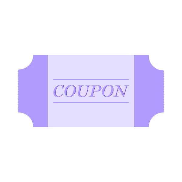 Violet Simple Coupon Cartoon Flat Style Isolated White Background Vector — 图库矢量图片