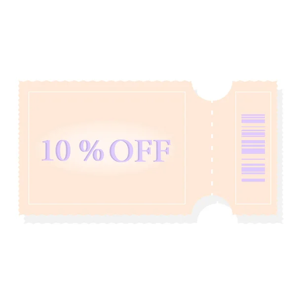 Pink Simple Sale Percentage Coupon Icon Isolated Vector Illustration Ten — Wektor stockowy