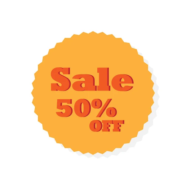 Simple orange sale percentage icon isolated on white background. Vector illustration red 50 percent off sign, symbol.
