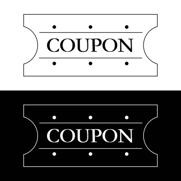 Simple Outline Black White Coupons Vector Illustration Icons — Wektor stockowy