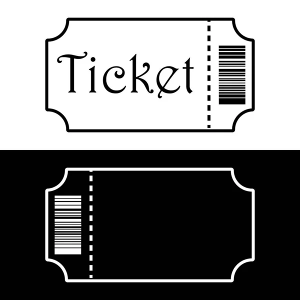 Simple outline black and white entry ticket, admit one. Vector illustration simple icons EPS 10