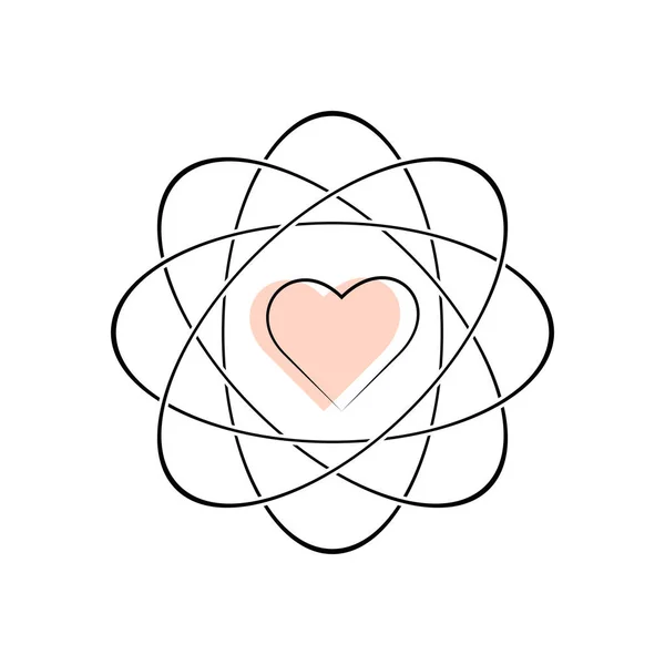 Core Value love home family relationship icon with pink heart inside. Simple isolated symbol on the white background