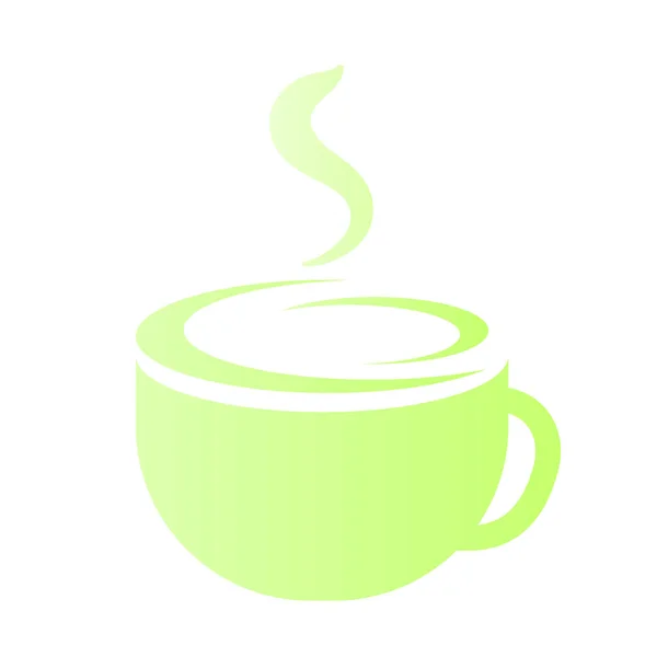 Simple Hot Green Tea Mocha Coffee Drink Icon Logo Design — Stock Vector