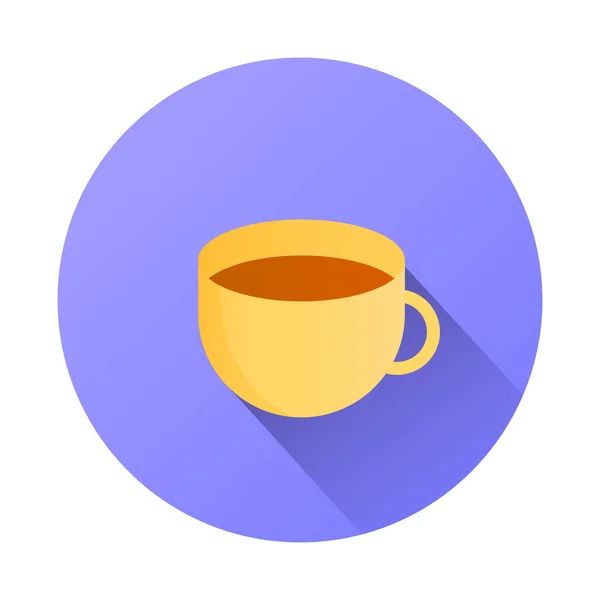 Tasse Kaffee Flaches Symbol Blauem Kreis Auf Weißem Hintergrund Mit — Stockvektor