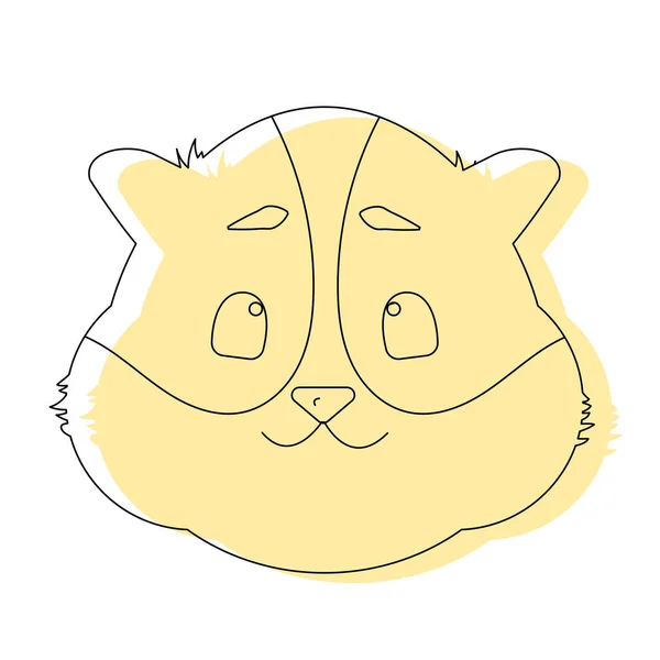 Bonito Ícone Cabeça Hamster Desenho Animado Linha Sorridente Círculo Ilustração — Vetor de Stock