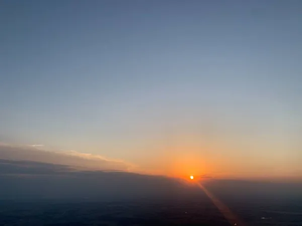 Letecký Pohled Západ Slunce Nad Poli — Stock fotografie
