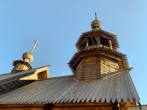 Old wooden church. Russian church