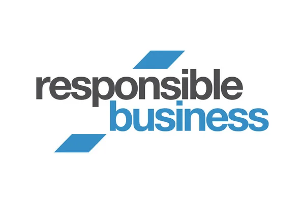 Μοντέρνο Απλό Ζωντανό Τυπογραφικό Σχέδιο Ενός Ρήματος Responsible Business Μπλε — Διανυσματικό Αρχείο