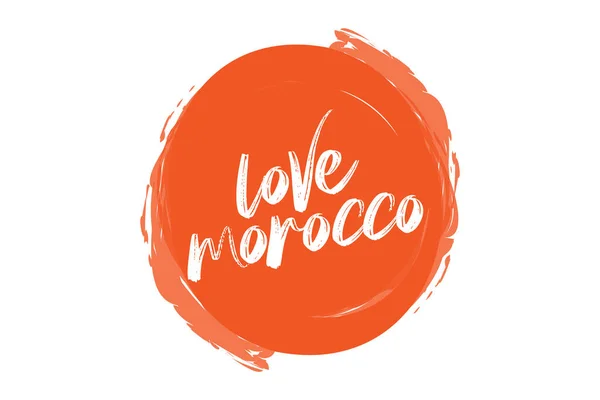 Design Typographique Moderne Simple Dynamique Dicton Love Morocco Couleur Rouge — Image vectorielle