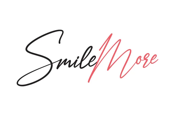 Modern Eenvoudig Minimaal Typografisch Ontwerp Van Een Gezegde Smile More — Stockvector