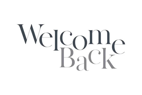 Diseño Tipográfico Moderno Sencillo Minimalista Dicho Welcome Back Tonos Color — Vector de stock