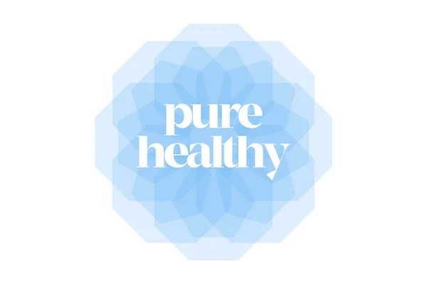 Modern Simple Bold Typographic Design Saying Pure Healthy Blue Color —  Vetores de Stock