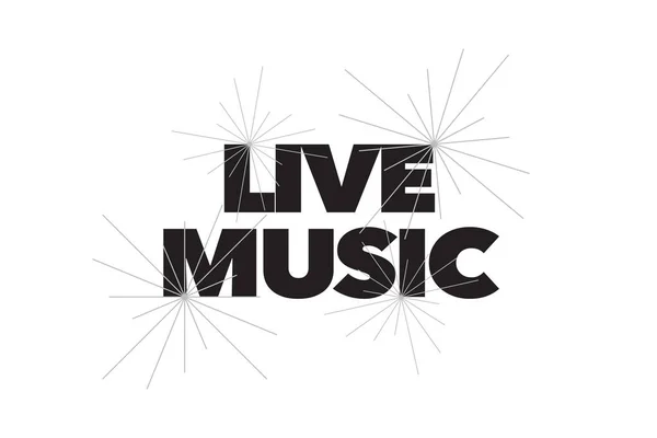 Modern Simple Bold Typographic Design Saying Live Music Black Color —  Vetores de Stock