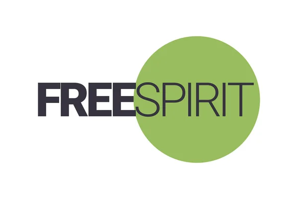 Modern Simple Minimal Typographic Design Saying Free Spirit Green Grey — Stockvektor