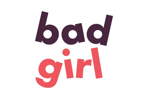 Μοντέρνο Απλό Μίνιμαλ Τυπογραφικό Σχέδιο Ενός Ρήματος Bad Girl Γκρι — Διανυσματικό Αρχείο