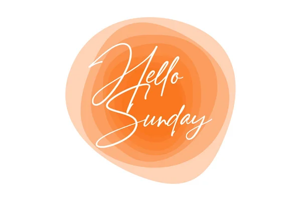 Modern Simple Vibrant Typographic Design Saying Hello Sunday Orange Color — Stock vektor