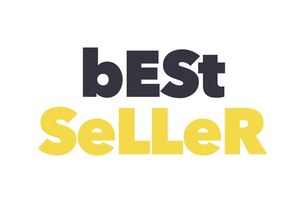 Modern Simple Bold Typographic Design Saying Best Seller Yellow Black — Stock Vector