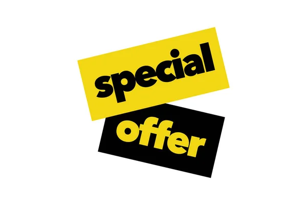 Modern Simple Bold Typographic Design Saying Special Offer Yellow Black — Stockvektor