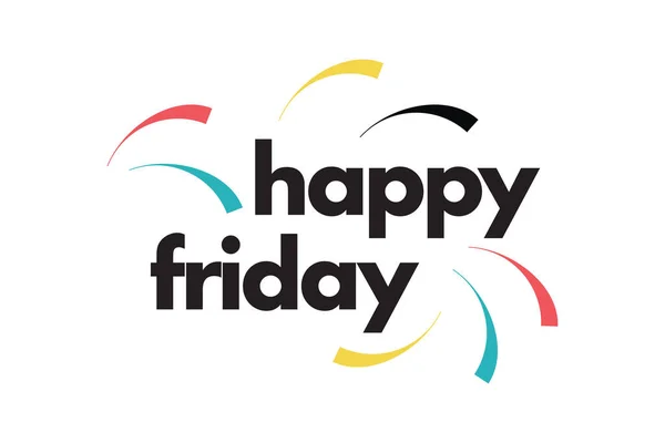 Modern Simple Colorful Typographic Design Saying Happy Friday Cool Urban — Vector de stock
