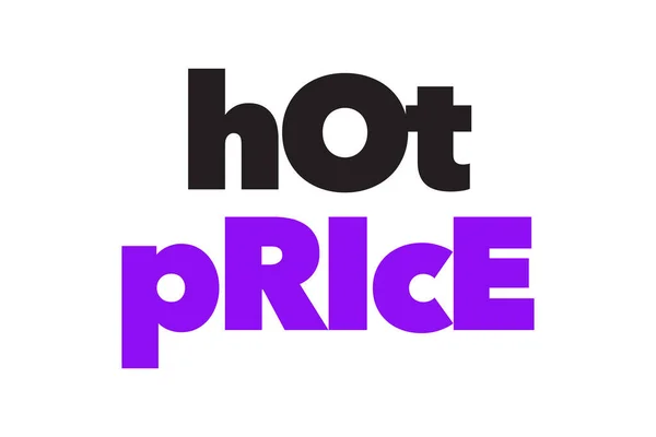 Modern Simple Vibrant Typographic Design Saying Hot Price Black Purple — Stockvektor