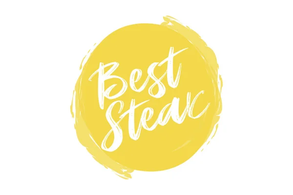 Modern Simple Vibrant Typographic Design Saying Best Steak Yellow Color — Stockvector