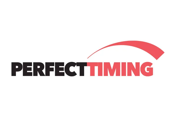 Μοντέρνο Απλό Μίνιμαλ Τυπογραφικό Σχέδιο Ενός Ρήματος Perfect Timing Κόκκινο — Διανυσματικό Αρχείο