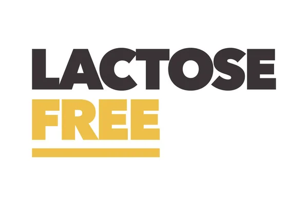 Modern Simple Minimal Typographic Design Saying Lactose Free Yellow Black —  Vetores de Stock