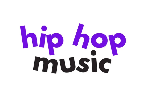 Modern Simple Vibrant Typographic Design Saying Hip Hop Music Purple — Stockový vektor