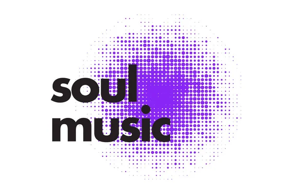 Modern Simple Vibrant Typographic Design Saying Soul Music Black Purple —  Vetores de Stock