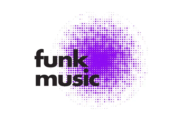 Modern Simple Bold Typographic Design Saying Funk Music Purple Black — Vector de stock