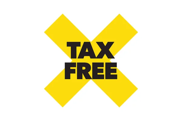 Modern Simple Vibrant Typographic Design Saying Tax Free Yellow Black — стоковый вектор