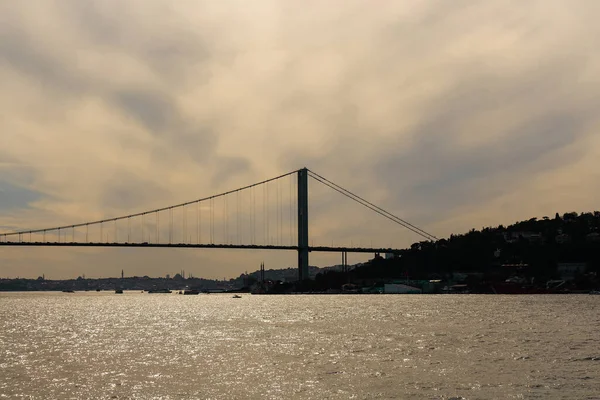 Vista Atardecer Del Puente Del Bósforo Estambul Día Soleado Verano — Foto de Stock