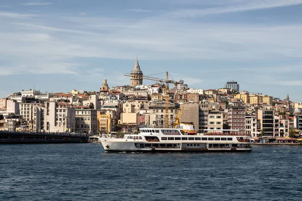 View Traditional Ferry Boat Golden Horn Part Bosphorus Istanbul Galata — Stock Fotó