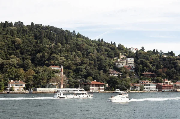 View Cruise Tour Boat Yacht Bosphorus Historical Traditional Mansions Kandilli — Stockfoto