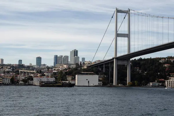 Vue Pont Bosphore Côté Européen Istanbul — Photo