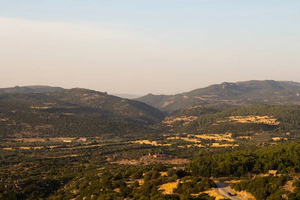 Vue Des Montagnes Des Forêts Paysage Égéen Capturé Assos Région — Photo