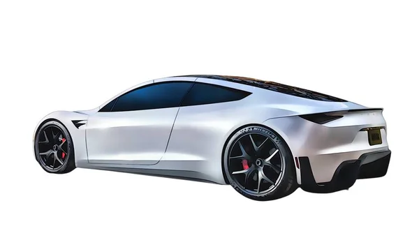 Illustration Tesla Roadster — Stock Photo, Image