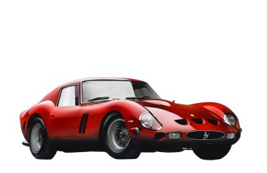 Illustration of an isolated Ferrari 250GTO. High quality 