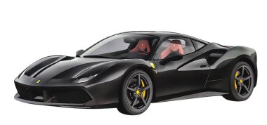 Illustration of an isolated Ferrari 458. High quality 
