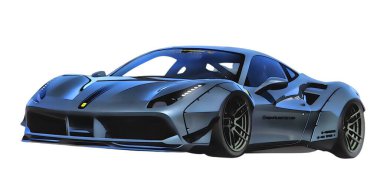 Illustration of an isolated Ferrari 458. High quality 