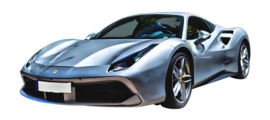 Illustration of an isolated Ferrari 458. High quality 