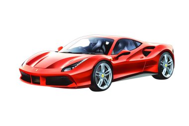 Illustration of an isolated Ferrari 458. High quality 