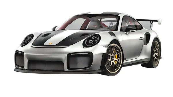 Illustration Isolated Porsche 911 Gt3 High Quality Illustration — Photo