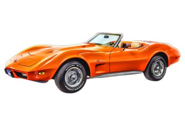 Illustration of an isolated Chevrolet Corvette Stingray. High quality illustration